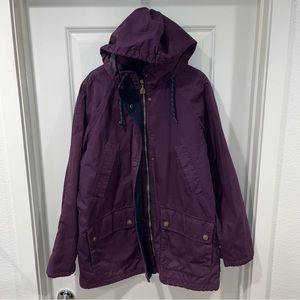 Vtg Y2K Pacific Trail Parka Jacket Coat unisex Purple Pockets Hooded Neck Size L